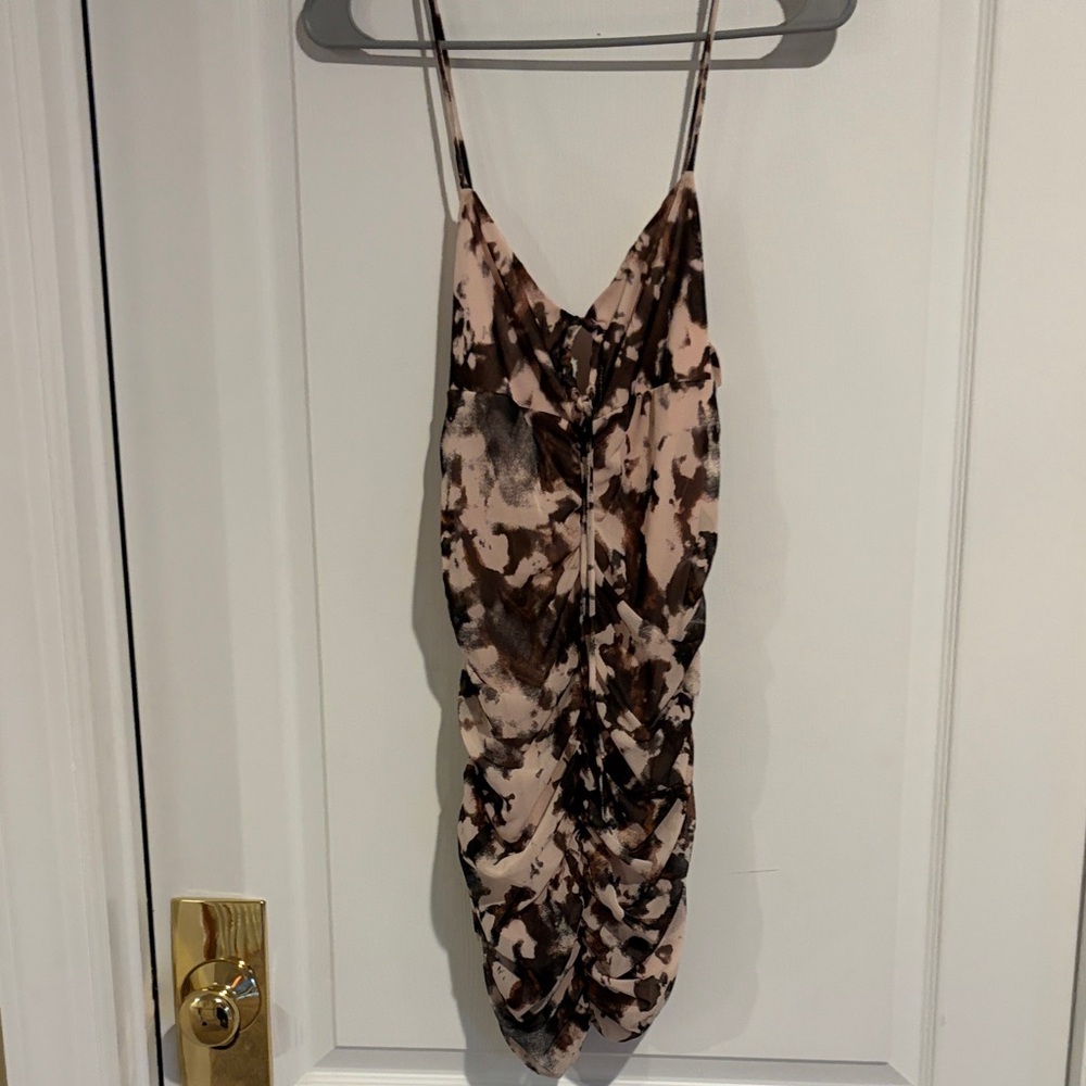 bp Floral-Print Mini Dress in Beige and Brown